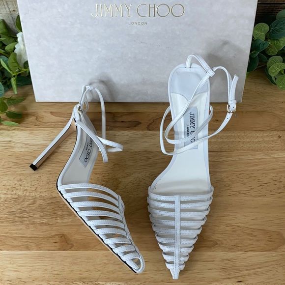 Jimmy Choo Shoes - Jimmy Choo | Tamai 100 Pointed-Toe Pumps | White | Size 39